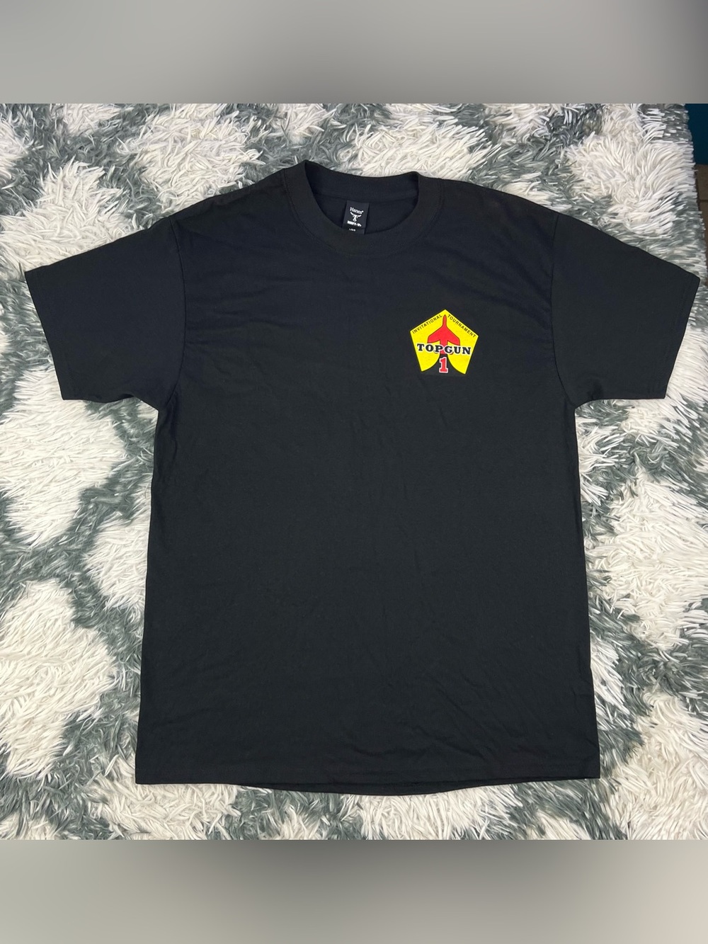 Top Gun Invitational Tournament Men’s Black Graphic T-shirt Size Large